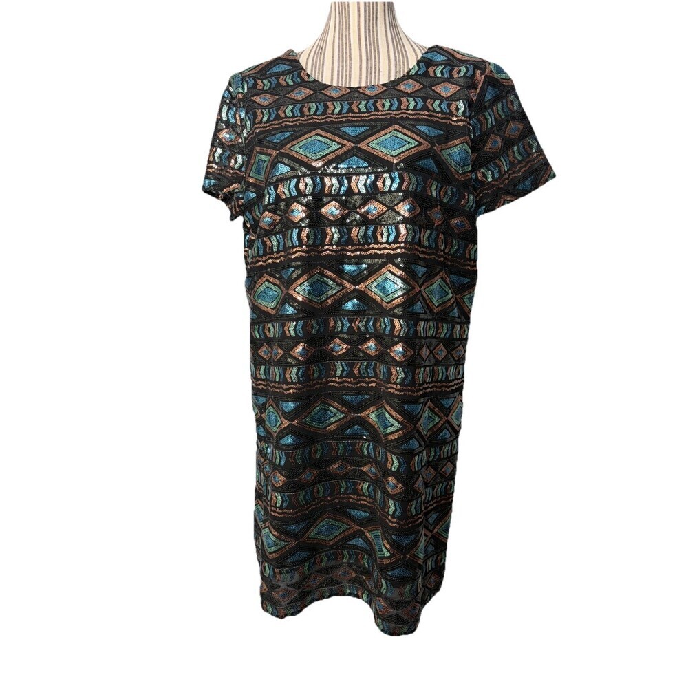 Show Me Your MuMu Women's Multicolor Aztec Tallulah Low Back Mini Dress LARGE - Picture 2 of 5